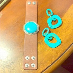 Turquoise bracelet/earring set!